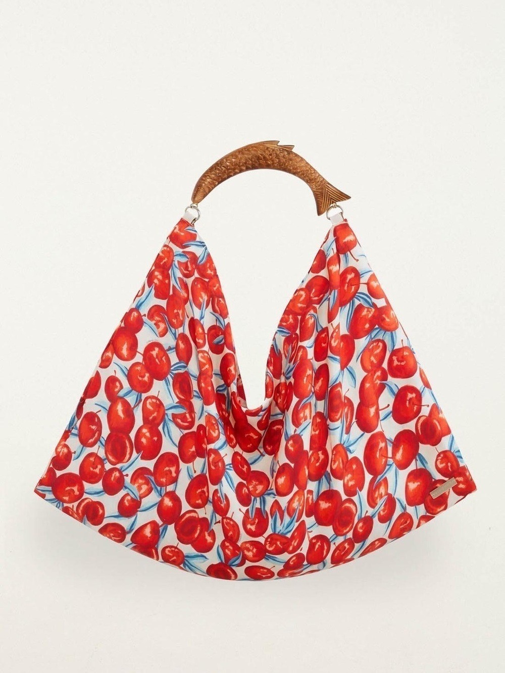 Farm Rio Red Cherry Satin Medium Scarf Bag